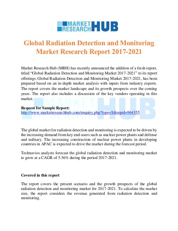 Market Research Report Radiation Detection and Monitoring Market Report