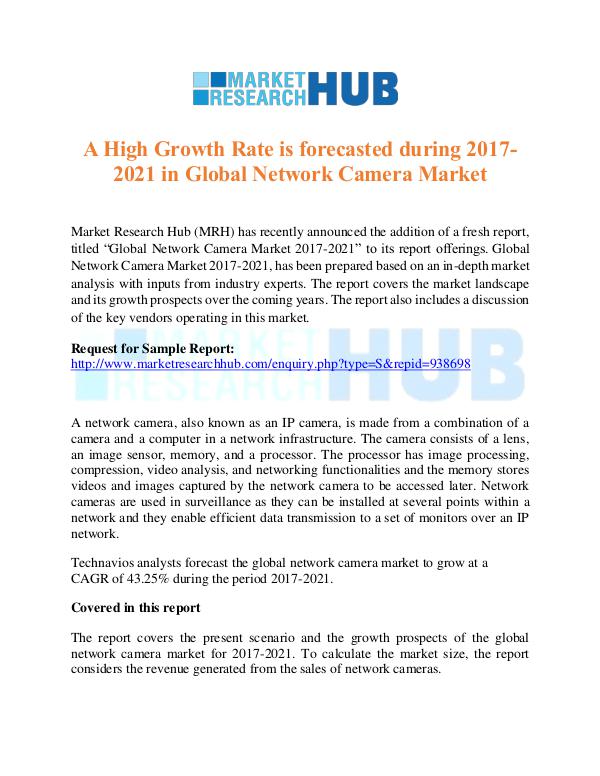 Market Research Report Global Network Camera Market Report 2017