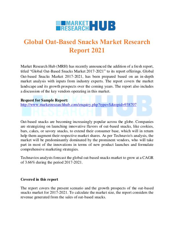 Market Research Report Global Oat-Based Snacks Market Research Report