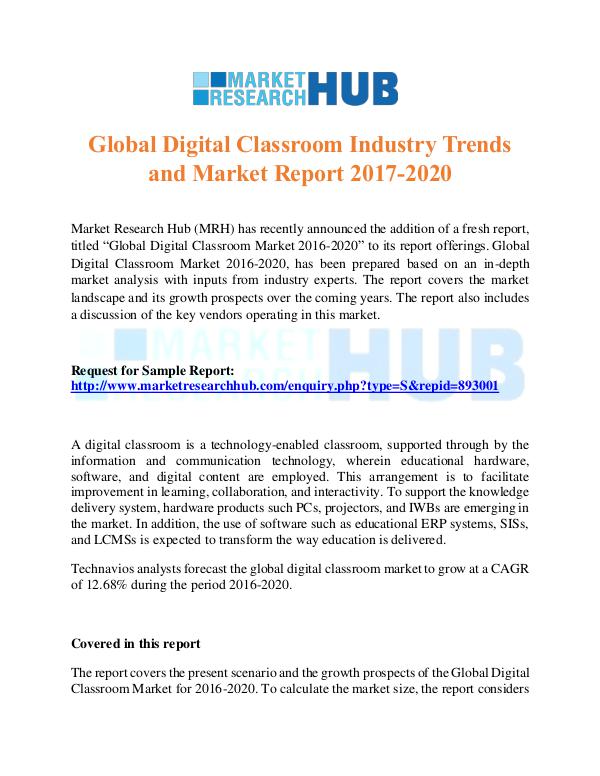 Market Research Report Digital Classroom Industry Trends and MarketReport