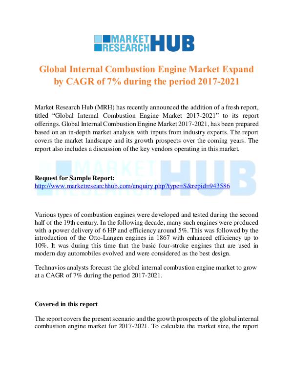 Market Research Report Global Internal Combustion Engine Market Report