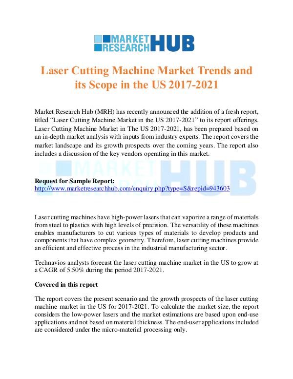 Market Research Report Laser Cutting Machine Market Trends Report