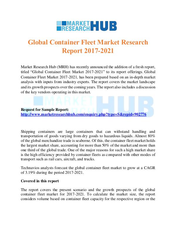 Global Container Fleet Market Research Report 2017