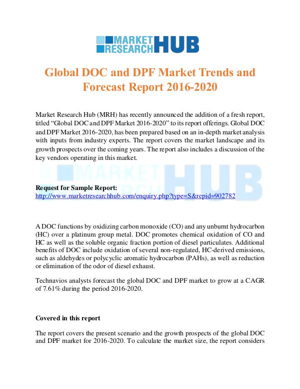 Market Research Report Global DOC and DPF Market Trends Report