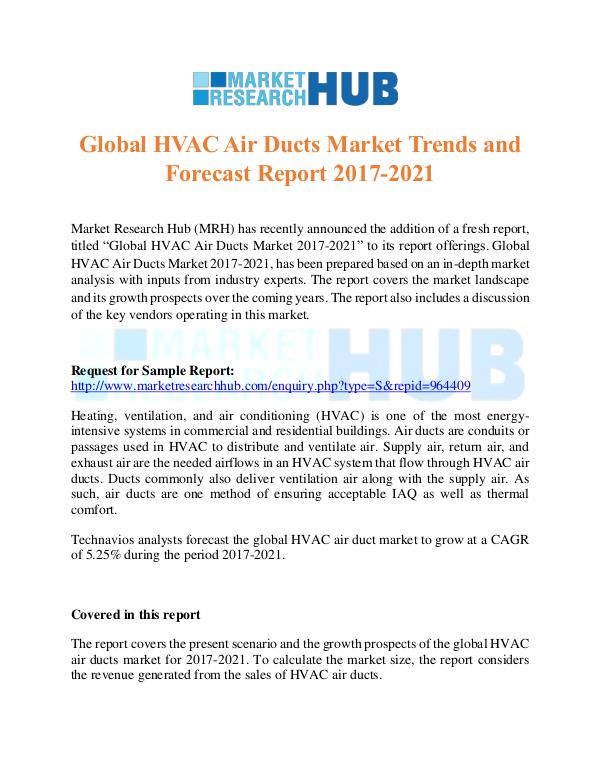Market Research Report Global HVAC Air Ducts Market Trends
