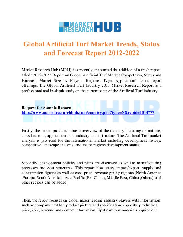 Market Research Report Global Artificial Turf Market Trends Report