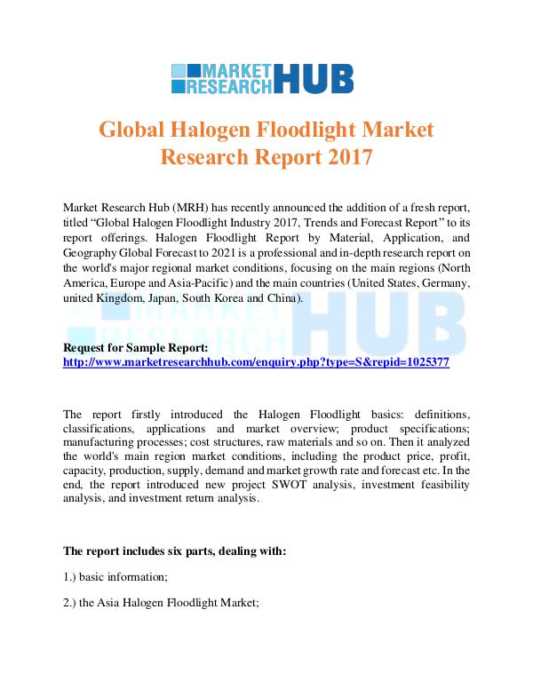Global Halogen Floodlight Market Research Report