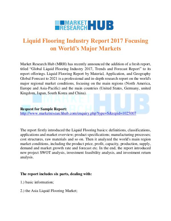 Market Research Report Liquid Flooring Industry Report 2017