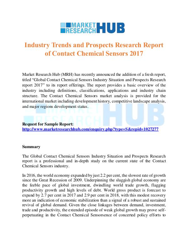 Market Research Report Contact Chemical Sensors Market Report 2017