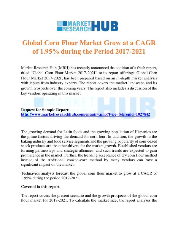 Market Research Report Global Corn Flour Market Growth Report