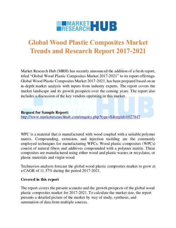Market Research Report Global Wood Plastic Composites Market Report 2017