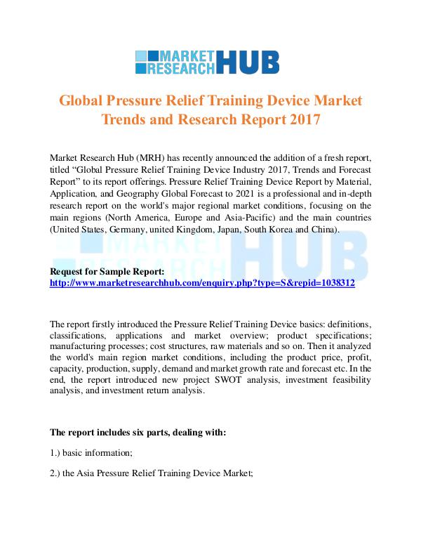Market Research Report Global Pressure Relief Training Device Report