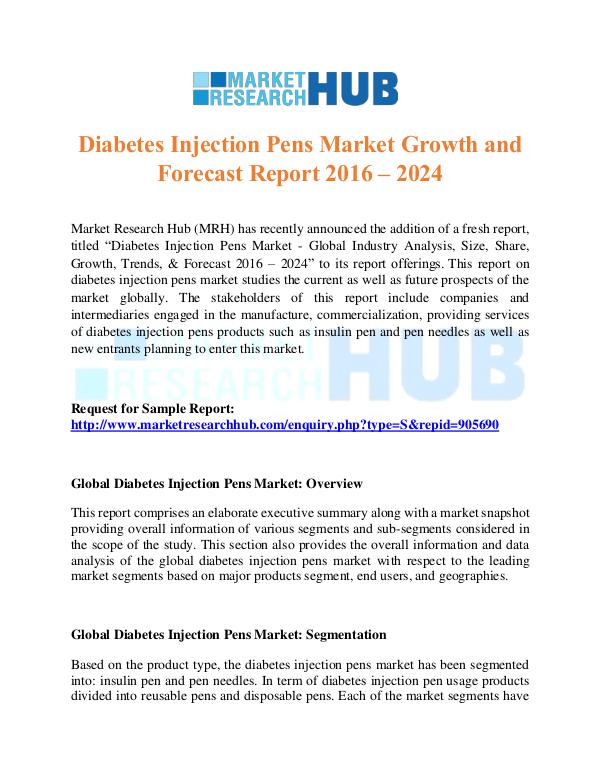 Diabetes Injection Pens Market Report