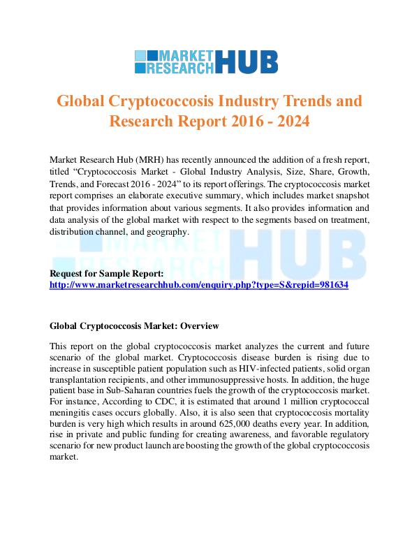 Market Research Report Global Cryptococcosis Industry Trends Report