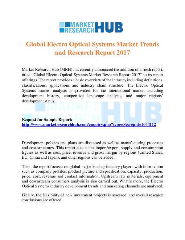 Market Research Report Global Electro Optical Systems Market Report