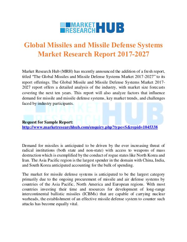 Missiles and Missile Defense Systems Market Report