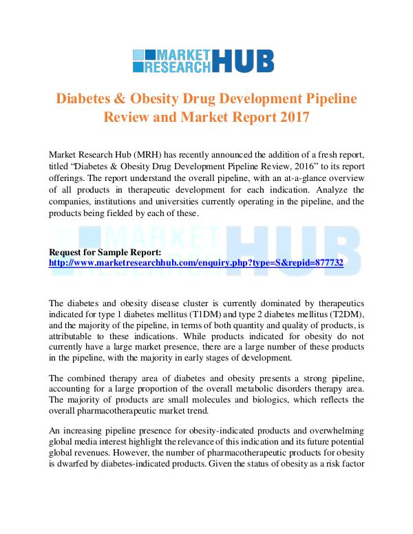 Market Research Report Diabetes & Obesity Drug Development PipelineReview