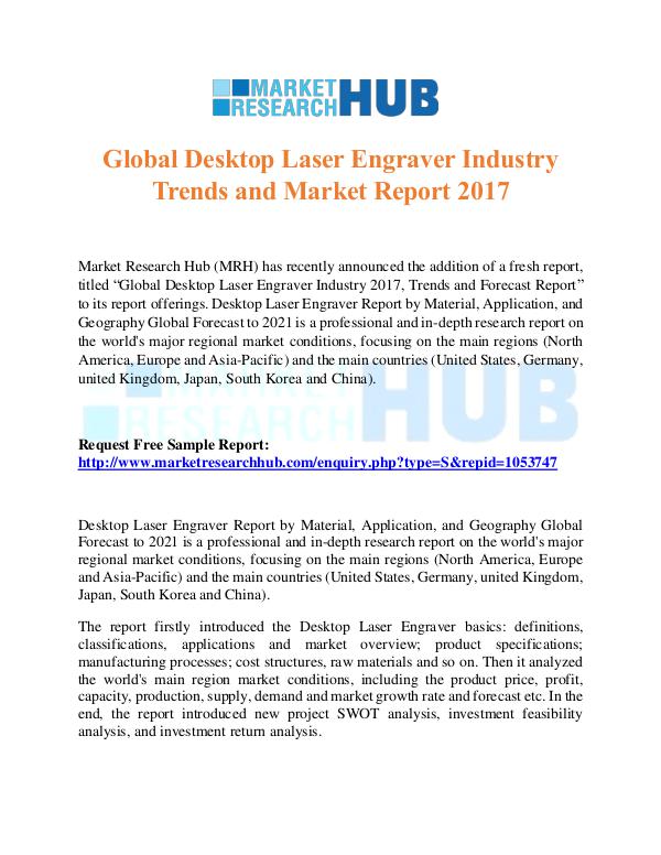 Market Research Report Global Desktop Laser Engraver Industry Trends