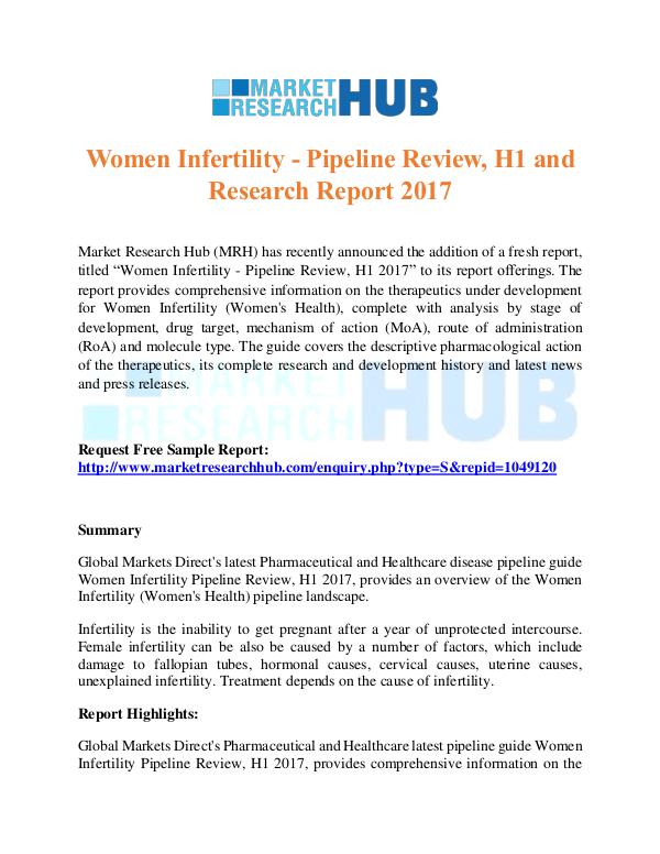 Market Research Report Women Infertility Pipeline Review, H1  2017