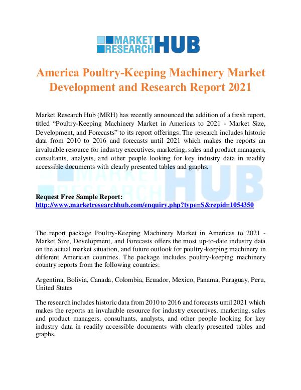 Market Research Report America Poultry-Keeping Machinery Market Report