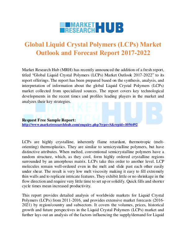 Market Research Report Liquid Crystal Polymers Market Report