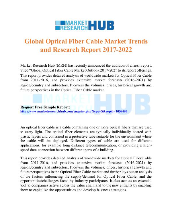 Market Research Report Global Optical Fiber Cable Market Trends Report