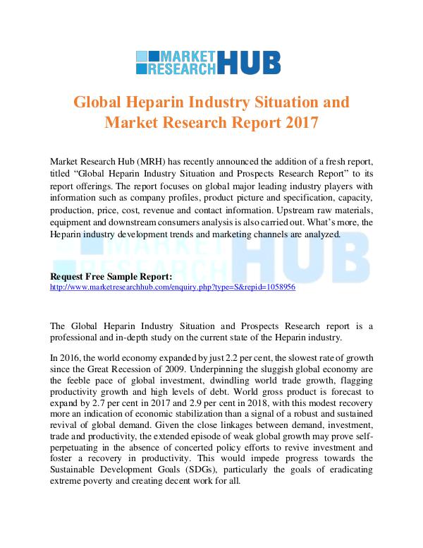Market Research Report Global Heparin Industry Market Report