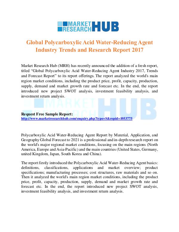 Market Research Report Polycarboxylic Acid Water-Reducing Agent Market