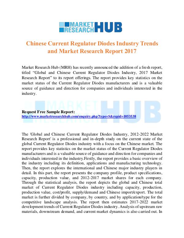 Chinese Current Regulator Diodes Industry Report
