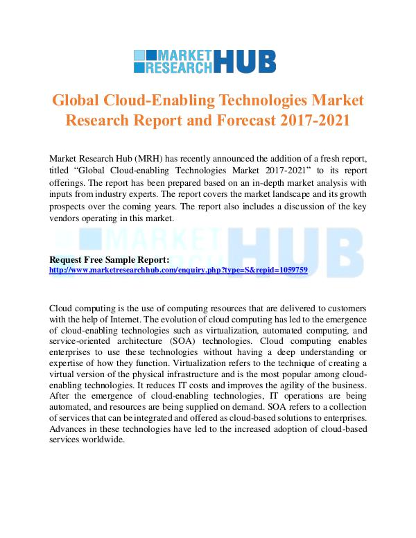 Market Research Report Cloud-Enabling Technologies Market  Report 2017