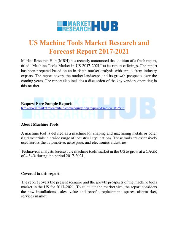 US Machine Tools Market Research Report 2017