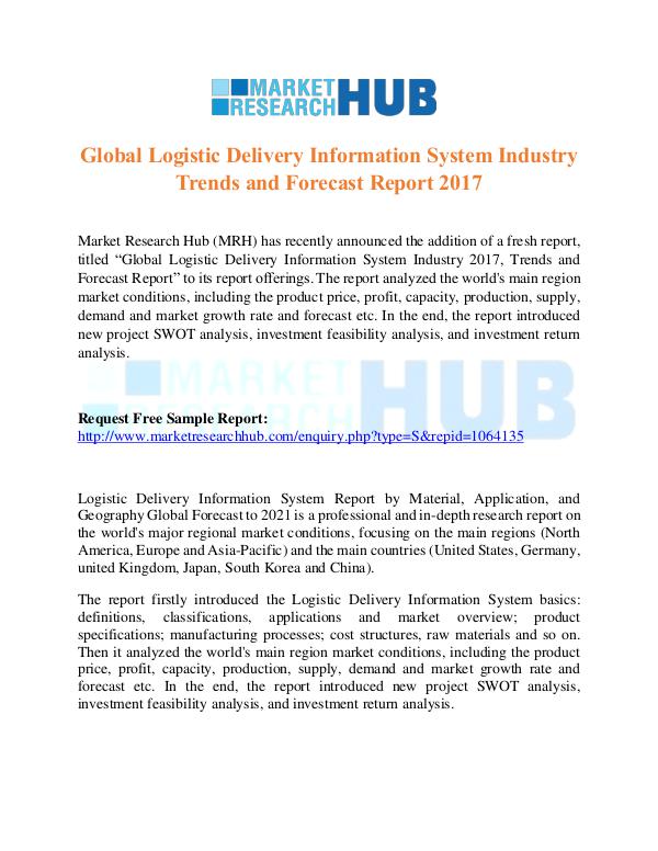 Market Research Report Global Logistic Delivery Information System Market