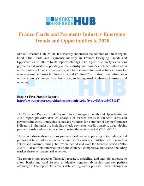 Market Research Report France Cards and Payments Industry Report