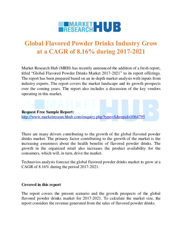 Market Research Report Global Flavored Powder Drinks Market Report