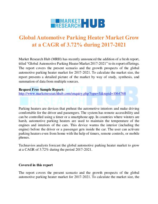 Market Research Report Global Automotive Parking Heater Market Report