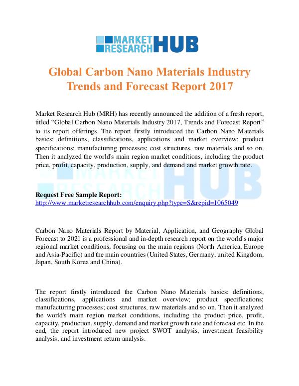 Market Research Report Global Carbon Nano Materials Industry Trend Report