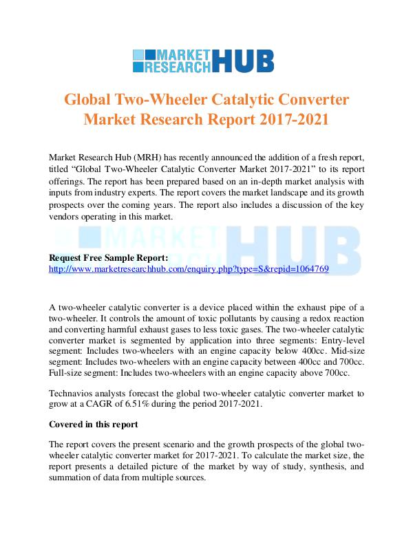 Two-Wheeler Catalytic Converter Market Report 2017
