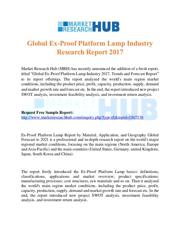 Market Research Report Ex-Proof Platform Lamp Industry Research Report