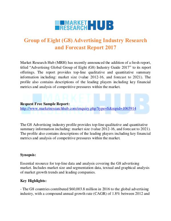 Market Research Report G8 Advertising Industry Research & Forecast Report