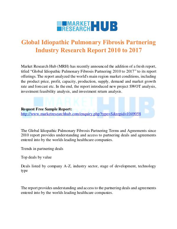 Market Research Report Idiopathic Pulmonary Fibrosis Partnering Industry