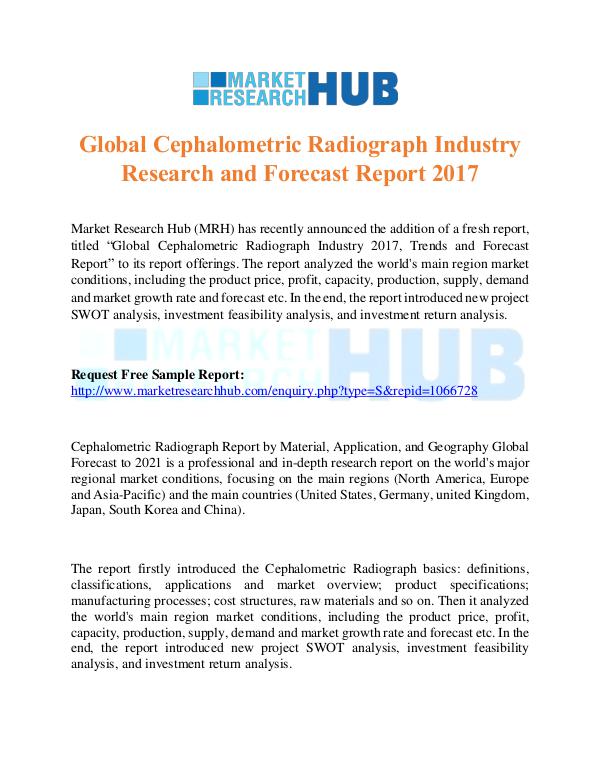 Market Research Report Cephalometric Radiograph Industry Research Report