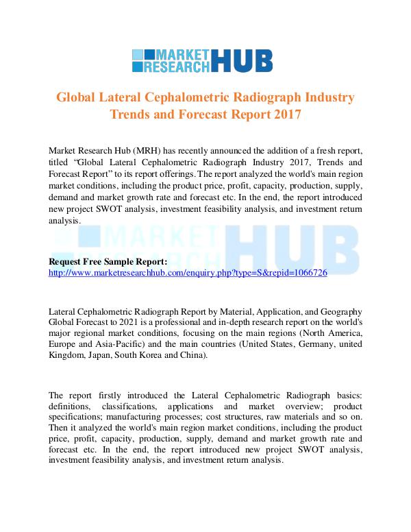 Market Research Report Lateral Cephalometric Radiograph Industry Trends