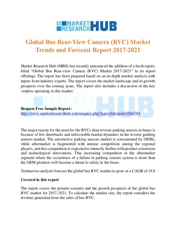 Market Research Report Global Bus Rear-View Camera (RVC) Market Trends