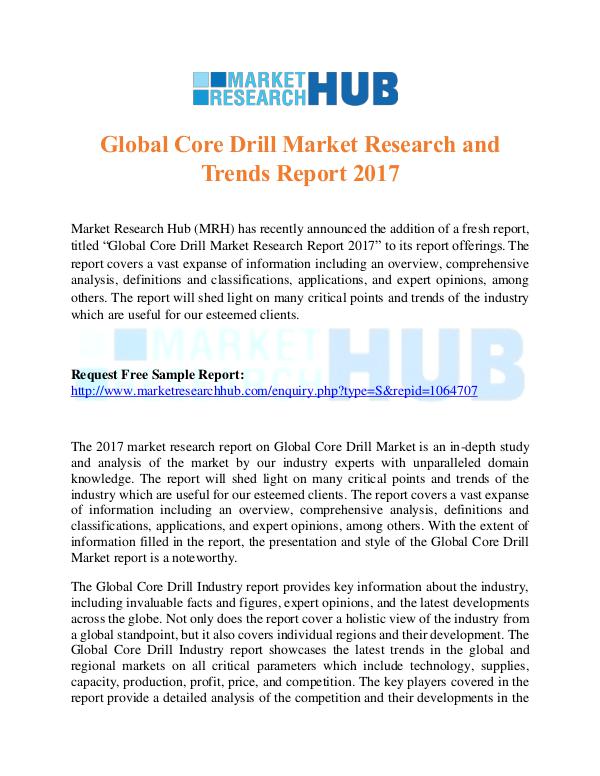 Global Core Drill Market Research & Trends Report