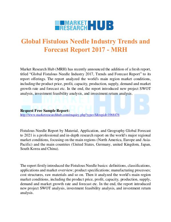 Market Research Report Global Fistulous Needle Industry Trends