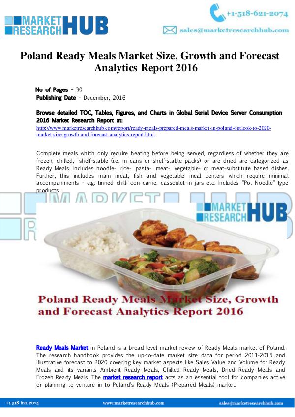 Market Research Report Poland Ready Meals Market Report