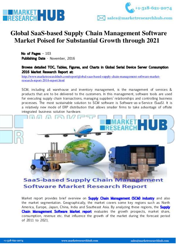 Market Research Report Global SaaS-based Supply Chain Management Software