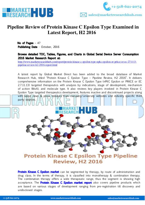 Pipeline Review of Protein Kinase C Epsilon Type