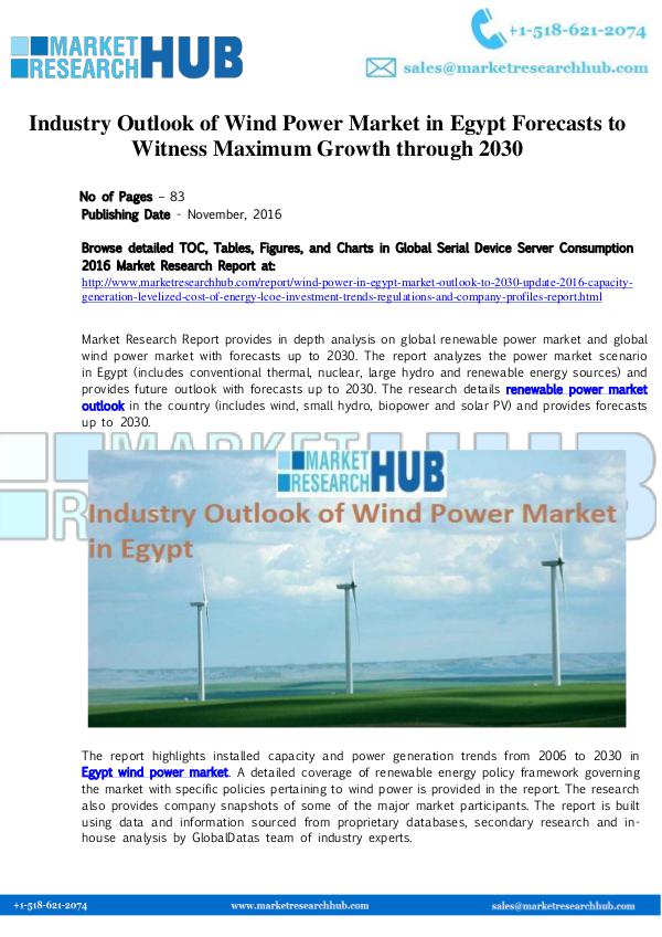 Market Research Report Egypt Wind Power Market Growth and Outlook Report