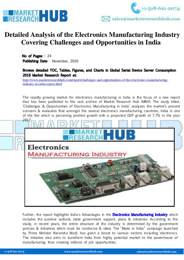 Electronics Manufacturing Industry Research Report